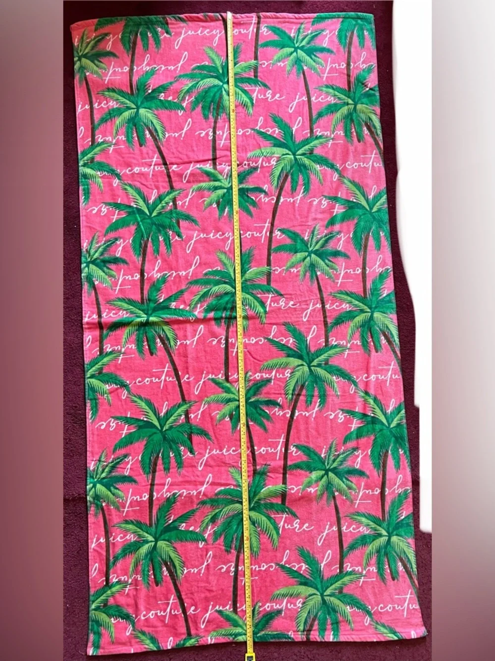 Juicy Couture Fuchsia Palm Tree Beach Towel